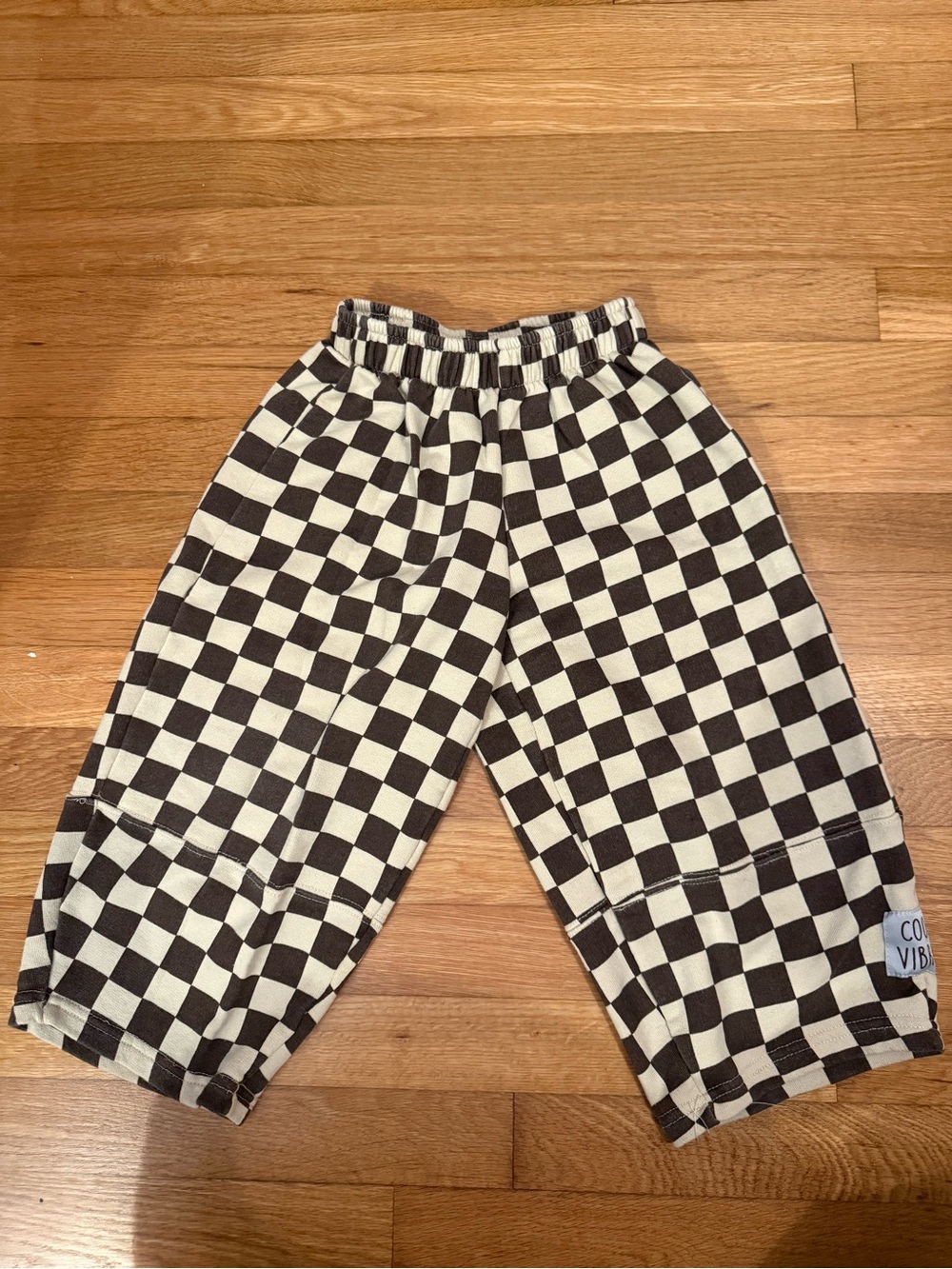 Zara Black and White Checkered Kids Joggers
